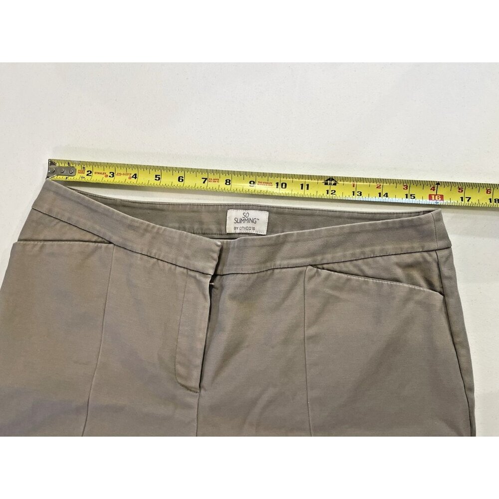 Chico's Pants 1.5 Medium So Slimming Brown Tan Khaki US 10 Casual Neutral - Picture 3 of 8